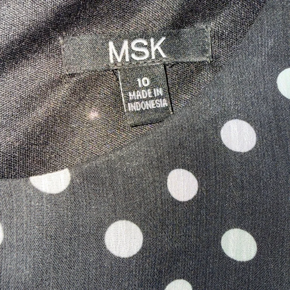 MSK Polka Dot y2k Dress Womens 10  Polyester Chiffon A-Line Sleeveless